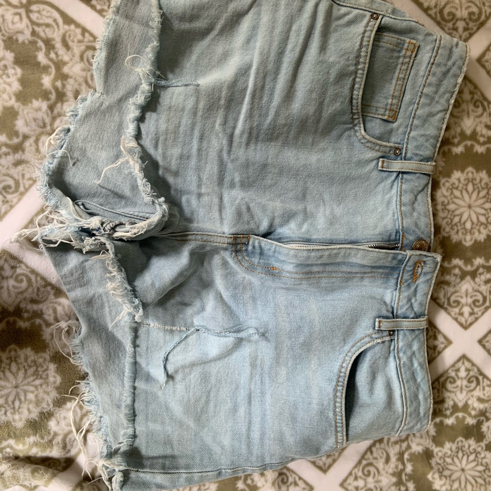 blue denim shorts